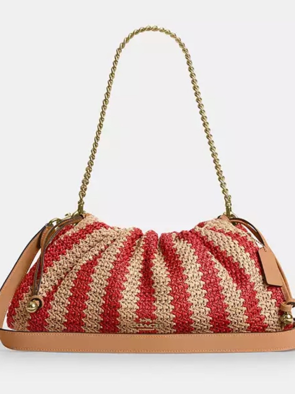 Coach Stripe Faye Bag with Leather Trim-CER31